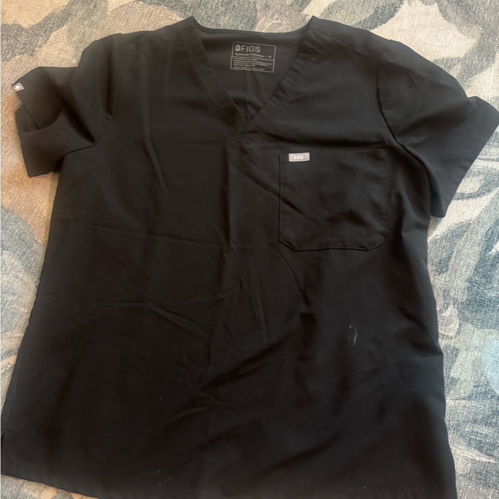 Figs Womens Black Catarina scrub top